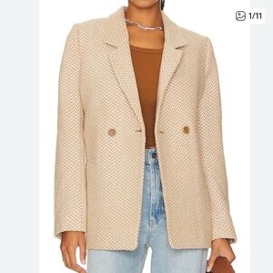 Anine Bing Fishbone Herringbone Blazer Size Medium